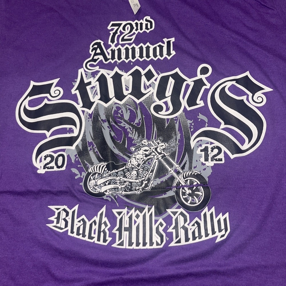 Sturgis Womens Medium 72nd Black Hills Rally Motorcycle 2012 Purple Shirt